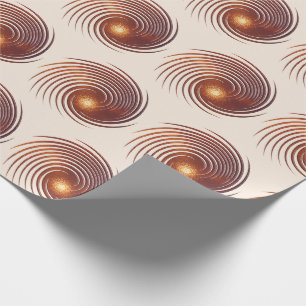Abstract Metallic Golden Spiral Wrapping Paper