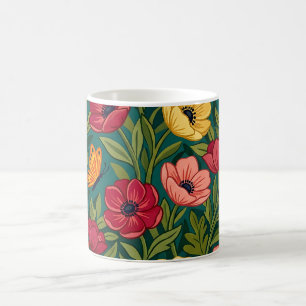 Abstract Mexican Anemones Butterflies Coffee Mug
