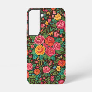 Abstract Mexican Roses Butterflies Samsung Cases