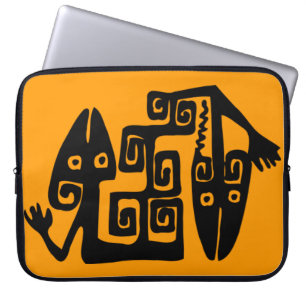 Abstract Mexican Snake Motif Laptop Sleeve