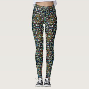 Abstract mexican tribal retro african ethno tradit leggings
