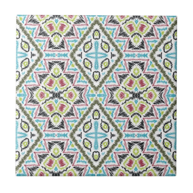 Abstract mexican tribal retro african ethno tradit tile (Front)