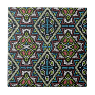 Abstract mexican tribal retro african ethno tradit tile