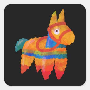 Abstract Mexico Inspired Pinata Design Square Sticker