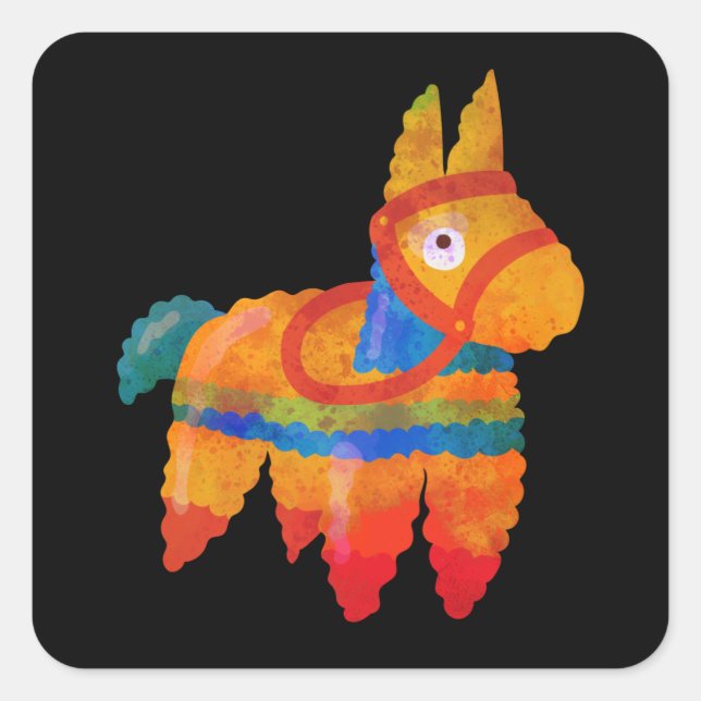 Abstract Mexico Inspired Pinata Design Square Sticker (Front)