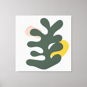 Abstract Mid Century Botanical Green Plant Canvas Print
