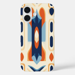 Abstract Mid-Century Geometric Art and Modern iPhone 16 Case