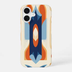 Abstract Mid-Century Geometric Art and Modern iPhone 16 Case