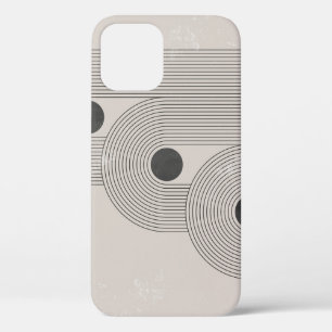 Abstract mid-century, geometric balance shapes iPhone 12 case