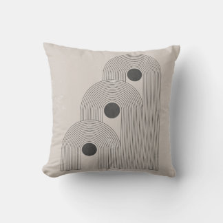 Abstract mid-century, geometric balance shapes cushion