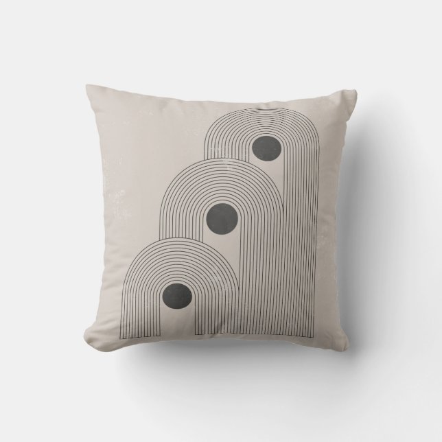 Abstract mid-century, geometric balance shapes cushion (Front)