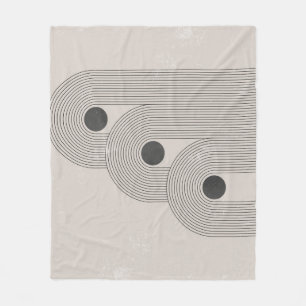 Abstract mid-century, geometric balance shapes fleece blanket