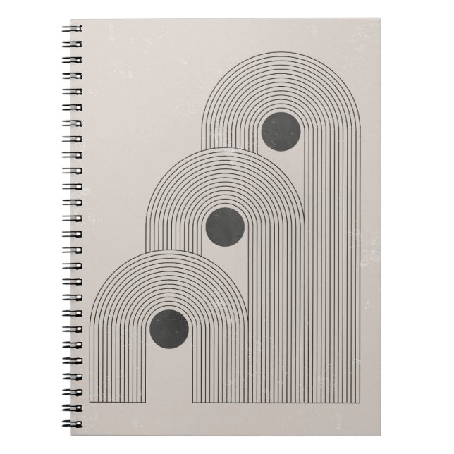 Abstract mid-century, geometric balance shapes notebook (Front)