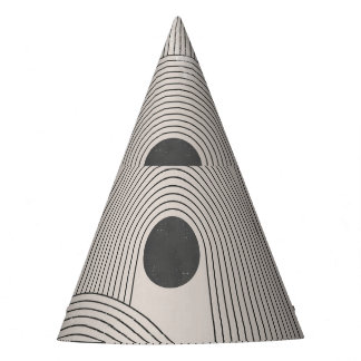 Abstract mid-century, geometric balance shapes party hat