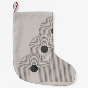Abstract mid-century, geometric balance shapes small christmas stocking