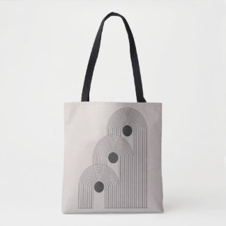 Abstract mid-century, geometric balance shapes tote bag
