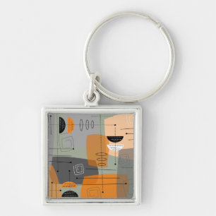 Abstract Mid-Century Key Ring