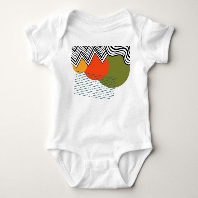 Abstract Mid-Century Modern  Baby Bodysuit (Front)