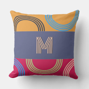 Abstract Mid Century Modern Boho Geometric Pattern Cushion