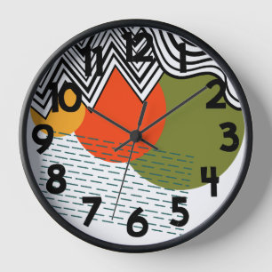 Abstract Mid-Century Modern  Clock