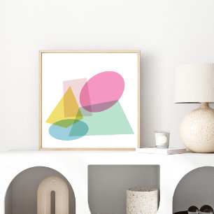 Abstract Mid Century Modern Colour Geometric Poster