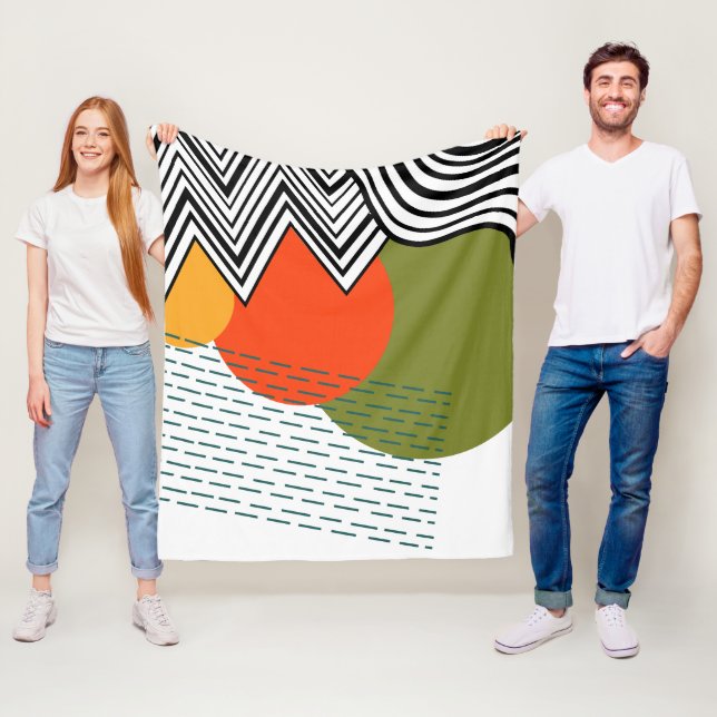 Abstract Mid-Century Modern  Fleece Blanket (In Situ)