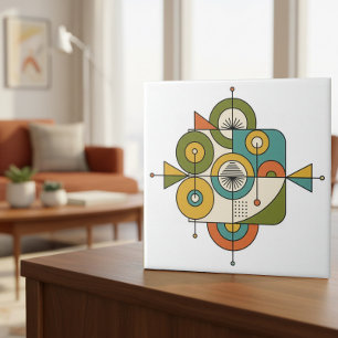 Abstract Mid-Century Modern Motif #1 ID1224 Tile