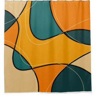 Abstract Mid Century Modern Shower Curtain