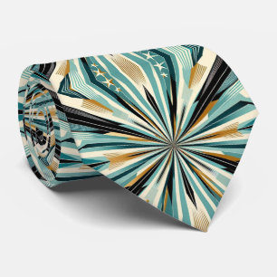 Abstract Mid Century Modern Starburst DIamond Tie