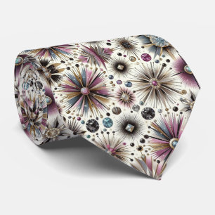 Abstract Mid Century Modern Starburst Diamond Tie
