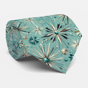 Abstract Mid Century Modern Starburst Diamond Tie
