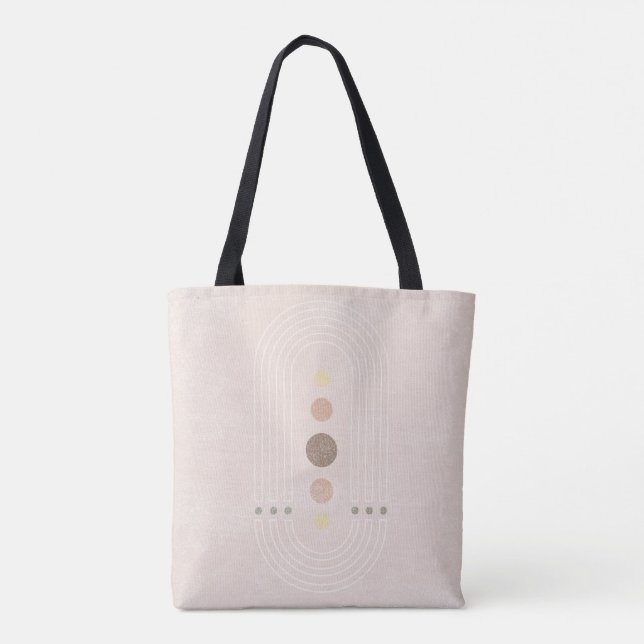 Abstract mid century pinkish tote bag (Back)