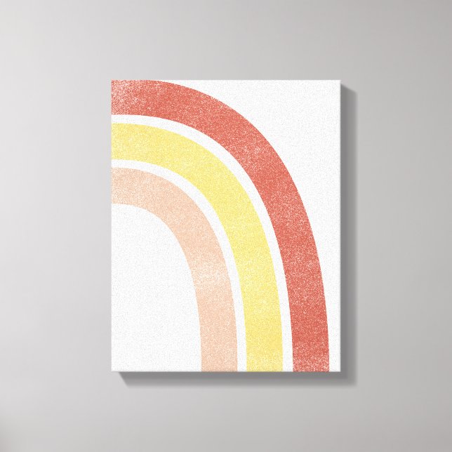 Abstract mid century rainbow canvas print (Front)