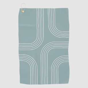 Abstract Mid Century style line art Golf Towel