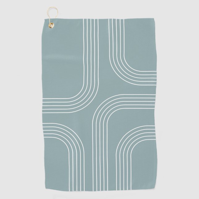 Abstract Mid Century style line art Golf Towel (Front)