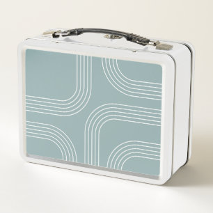 Abstract Mid Century style line art  Metal Lunch Box