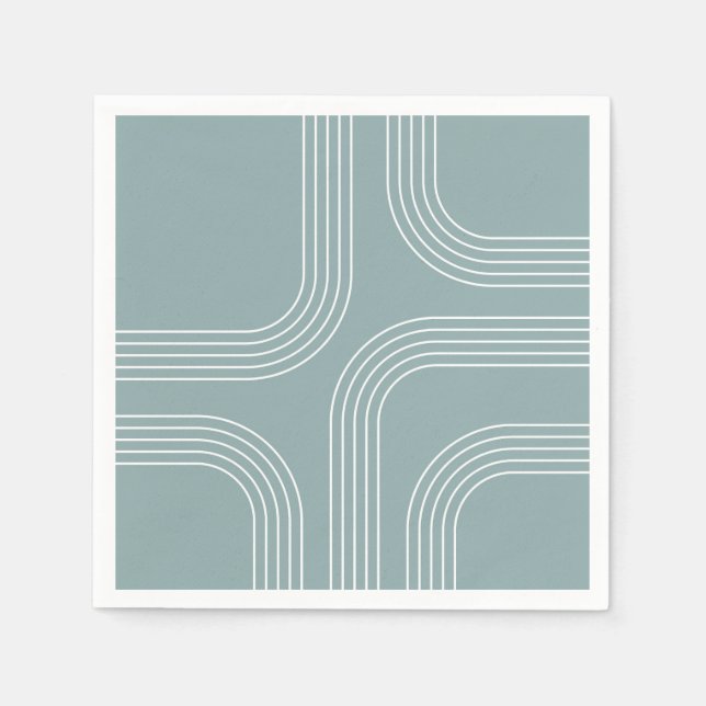 Abstract Mid Century style line art Napkin (Front)