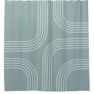 Abstract Mid Century style line art  Shower Curtain