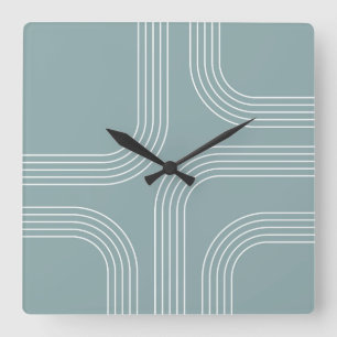 Abstract Mid Century style line art  Square Wall Clock