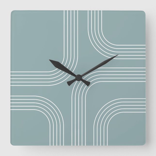 Abstract Mid Century style line art  Square Wall Clock (Front)