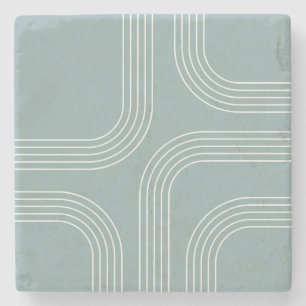 Abstract Mid Century style line art  Stone Coaster
