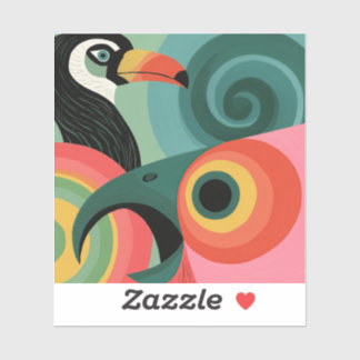 Abstract Midcentury Toucan Geometric Bird