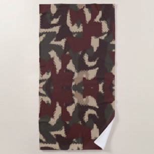 Abstract Military Camouflage Pattern Beach Towel