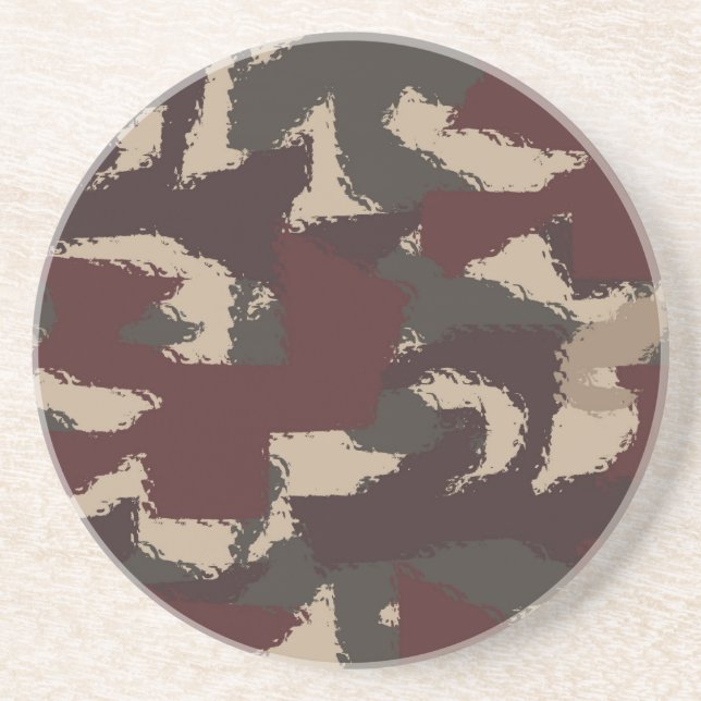 Abstract Military Camouflage Pattern Coaster (Front)