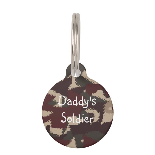Abstract Military Camouflage Pattern - Custom Name Pet Tag (Front)