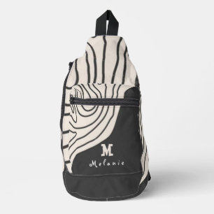 Abstract minimal art retro vintage  Monogram  Sling Bag
