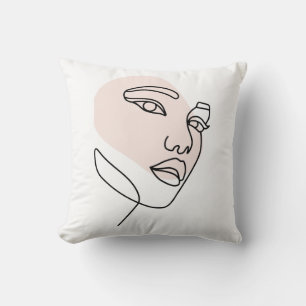  Abstract minimal female single line art  Cushion