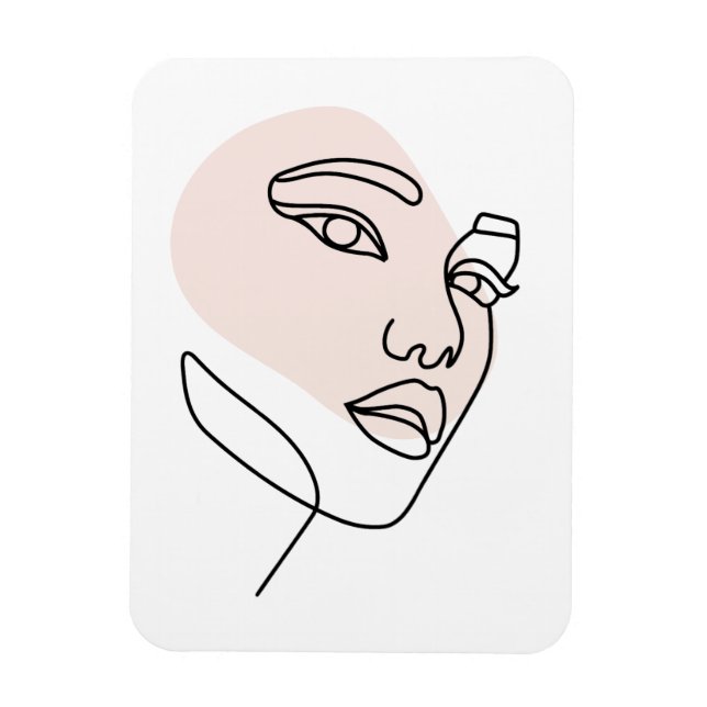 Abstract minimal female single line art Stone 2 Magnet (Vertical)