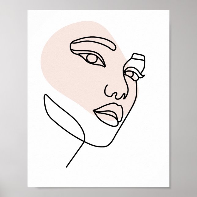 Abstract minimal female single line art Stone 2 Poster (Front)