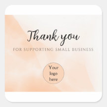 Abstract minimal orange Business Thank you Card